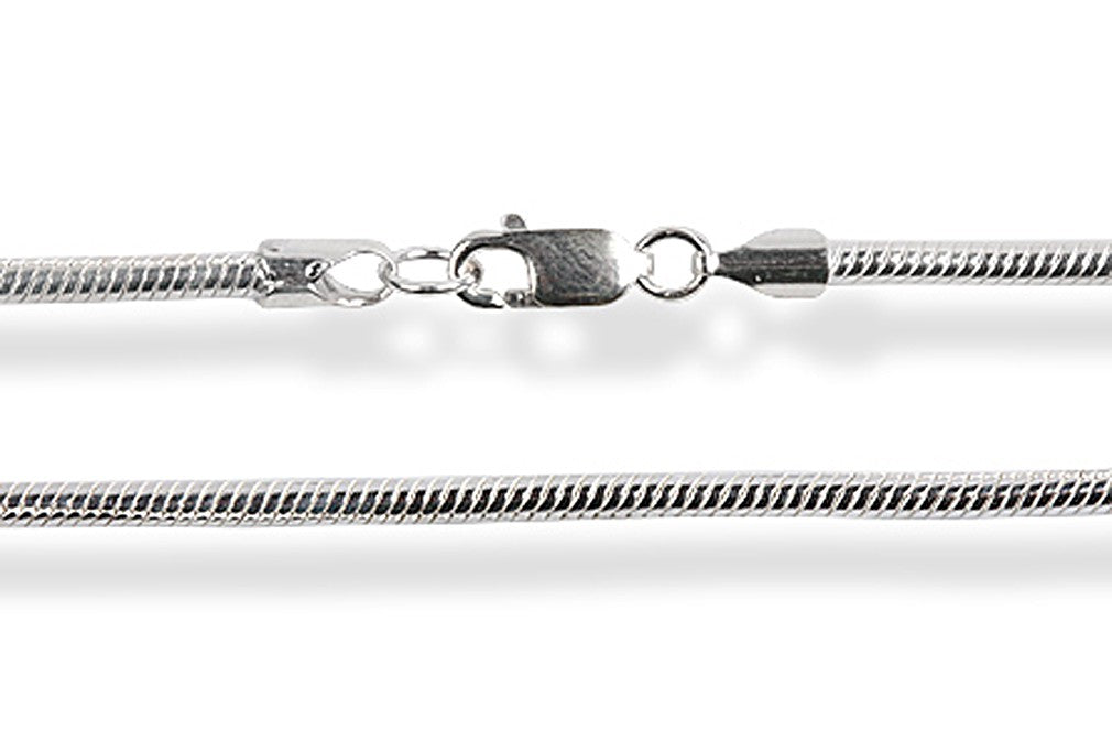Kette Schlangenkette 80 cm, 0,8 mm rund, 925 Sterling Silber mit Karabiner Verschluss