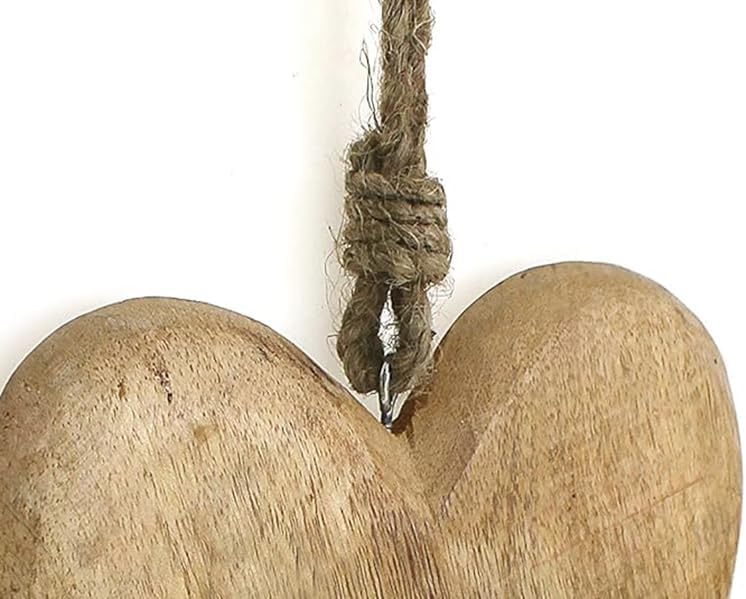 Deko Anhänger Herz 26 cm Mango Holz Massiv - Dekoherz Herzanhänger