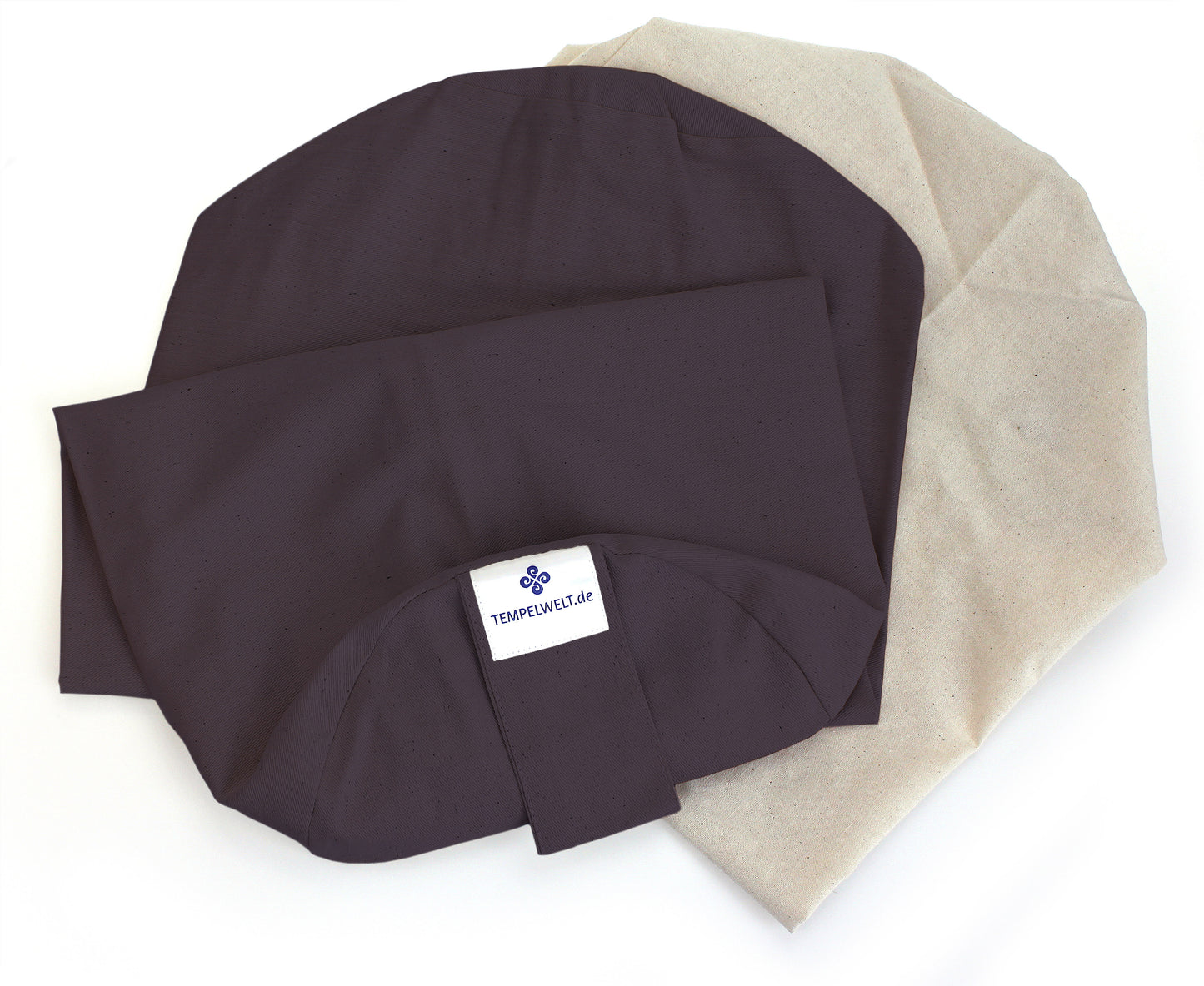 Yogarolle Bezug 2-teilig 63x20 cm Kissenhülle aus Baumwolle Leinen anthrazit Inlet ungefüllt