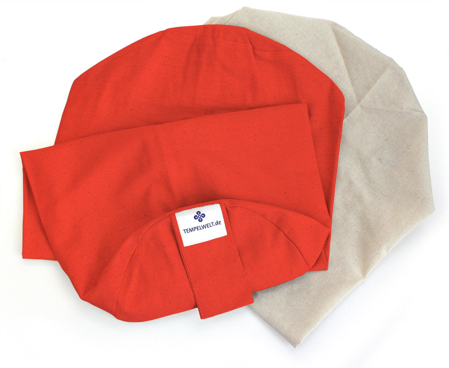 Yogarolle Bezug 2-teilig 63x20 cm Kissenhülle aus Baumwolle Leinen Orange Inlet ungefüllt