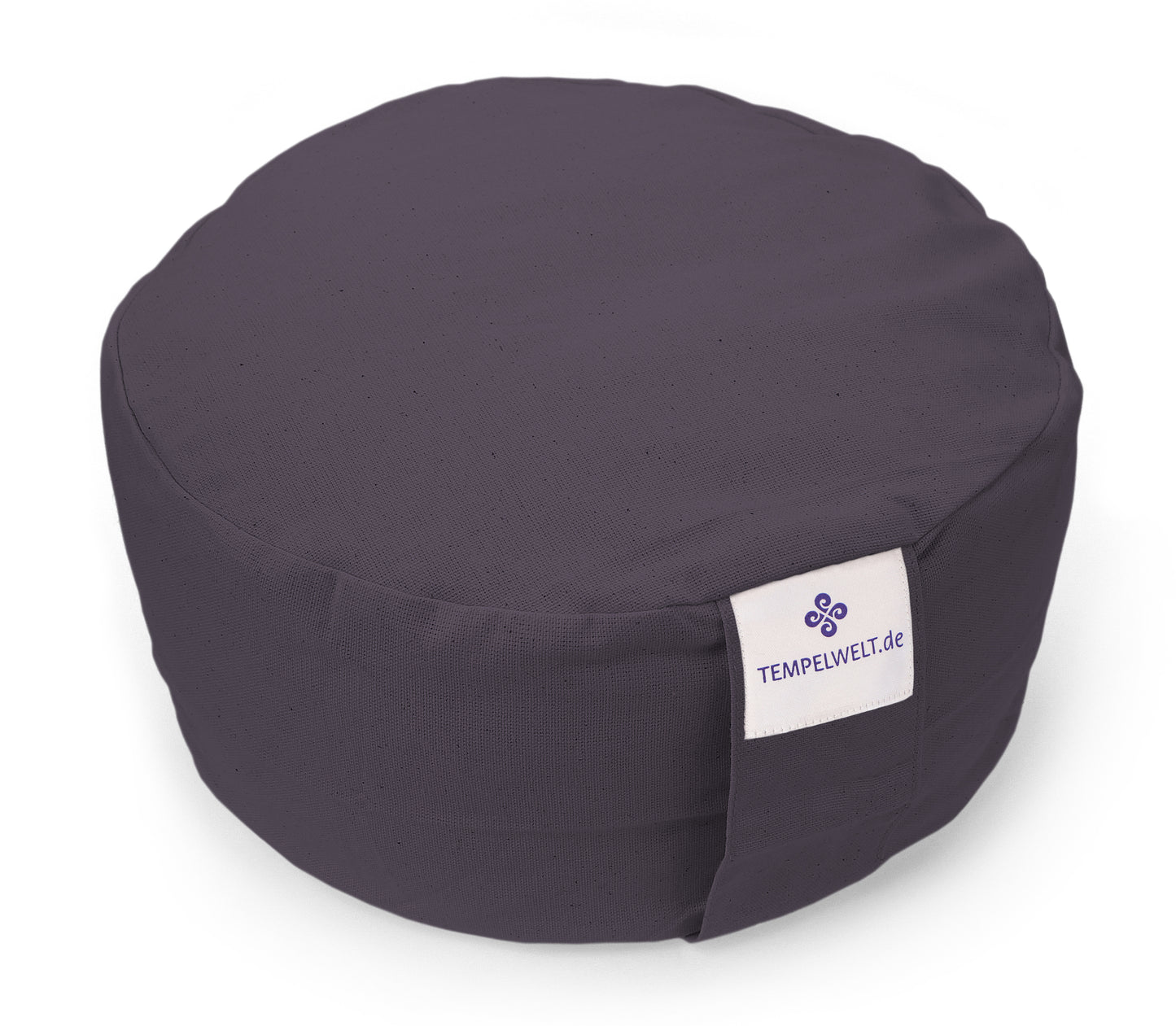 Yogakissen Bezug 2-teilig rund 32x18cm Kissenhülle aus Baumwolle Leinen Anthrazit mit Inlet ungefüllt