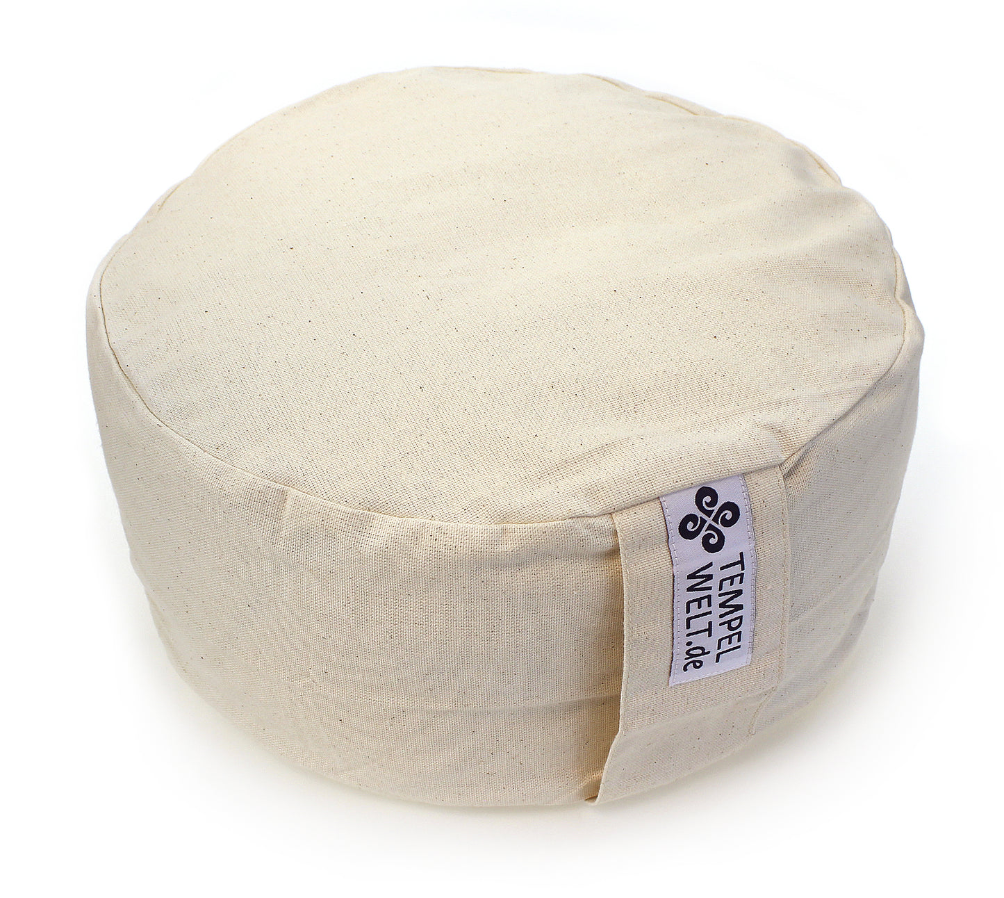 Yogakissen Bezug 2-teilig rund 32x18cm Kissenhülle aus Baumwolle Leinen Natur mit Inlet ungefüllt