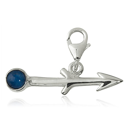 Charm Sternzeichen Anhänger Schütze 25mm, 925 Sterling Silber mit Sodalith Edelstein blau, Sternbild für Armband Kette
