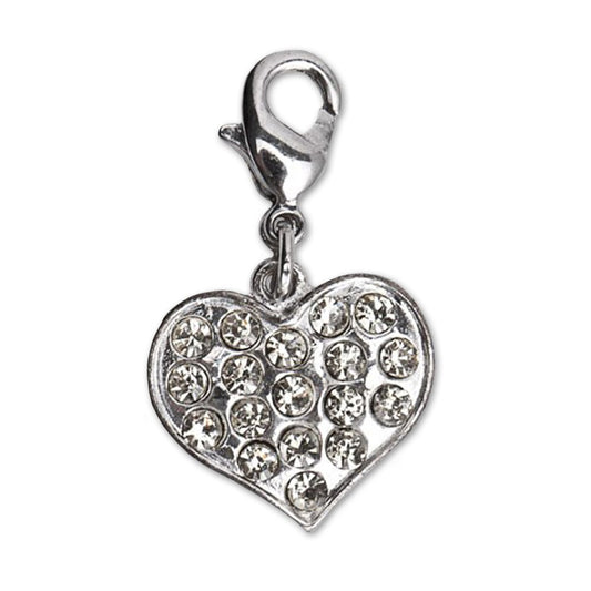 Charm Anhänger Herz 25 mm mit Kristall Steine - für Armband und Kette