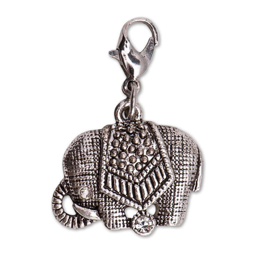 Charm Anhänger Elefant 25 mm mit Kristall Steine - für Armband und Kette