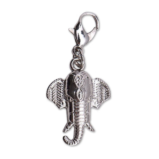 Charm Anhänger Elefant Kopf Ganesha 25 mm mit Kristall Steine - für Armband und Kette