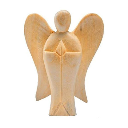 Deko Figur Schutzengel Erzengel stehend 10cm Holz hell - kleiner Engel Holzengel betend