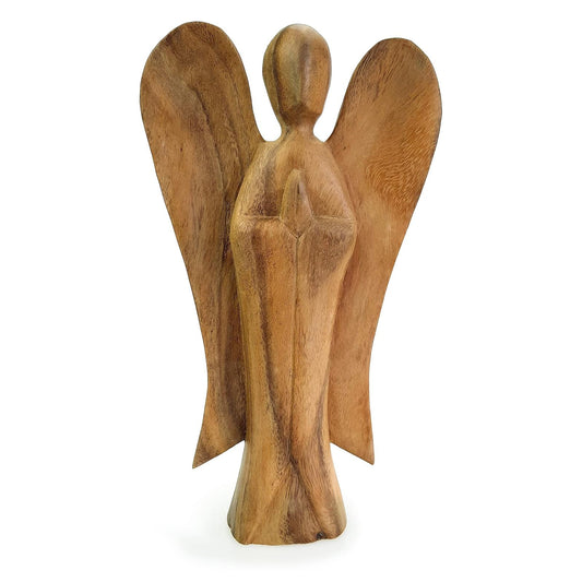 Deko Figur Schutzengel Erzengel stehend 20 cm Soar Holz, Engel Holzengel betend