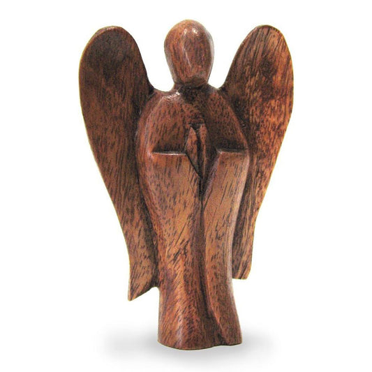 Deko Figur Schutzengel Erzengel stehend 10cm Soar Holz - kleiner Engel Holzengel betend